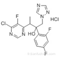 Chlorhydrate de 3- (6-chloro-5-fluoropyrimidin-4-yl) -2- (2,4-difluorophényl) -1- (1H-1,2,4-triazol-1-yl) butan-2-ol CAS 188416-20-8